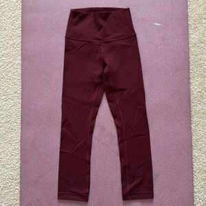 Lululemon Wunder Under High Rise Crop 21”, Red Merlot, 2